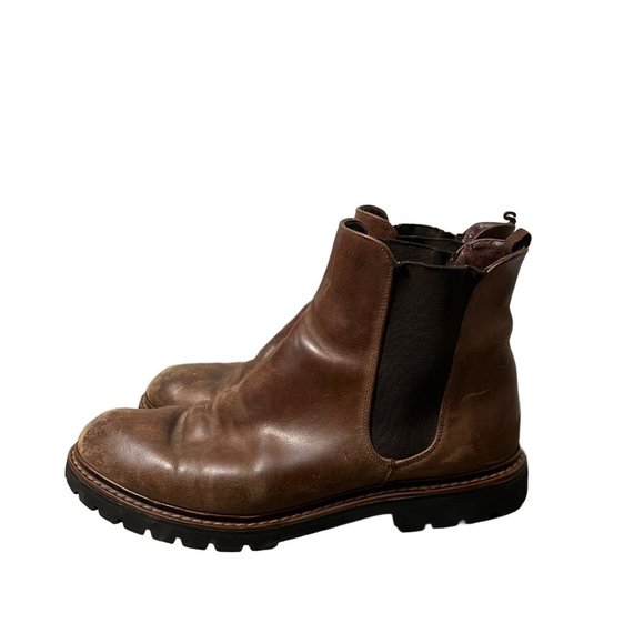 Mens Vibram Gumlite Brown Leather Mid Pull On Chelsea Boots Size 8 - Picture 5 of 7